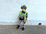 Kids Black and White Striped Skinny Pants with Punk Straps Beetlejuice Halloween costume Handmade boys girls