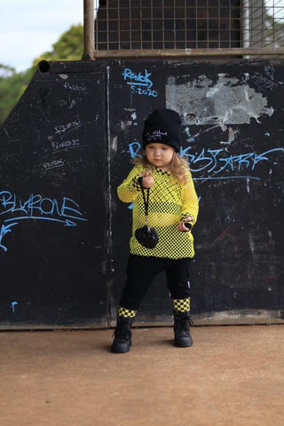 Black and neon Jogger Shorts for Kids