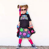 Punk Smilies Twirly skirt with pockets in custom colors