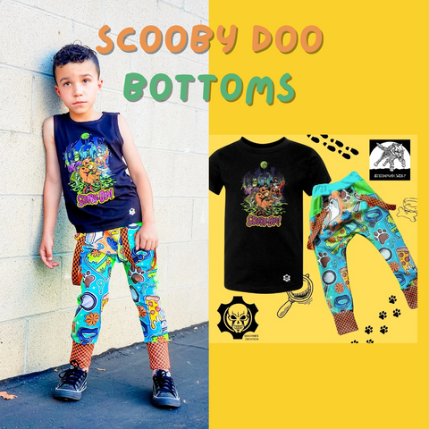 Scooby Doo Punk Pants for Kids Unisex Style with Clip on Straps and custom colors