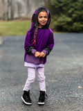 Purple Punk Bunny Hoodie for Kids