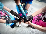 Black Skull Mesh Arm Warmers Fingerless Gloves for Kids and Adults