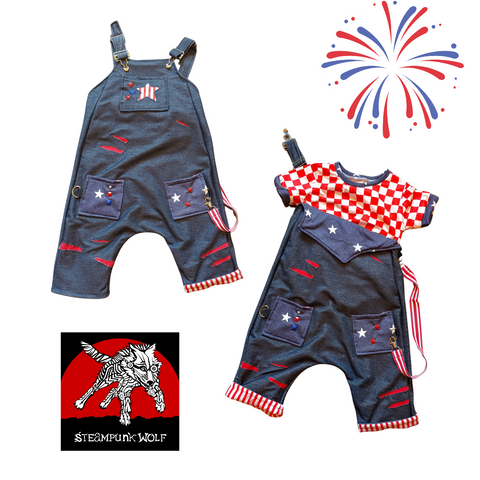 Patriotic Overalls Set for kids