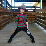 Kid's Black Pants featuring Freddy Krueger Vegan Leather pants for kids unisex gender neutral costume