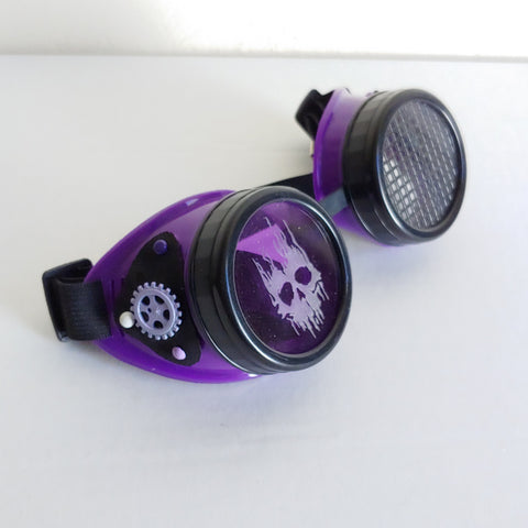 Purple Skull Googles Steampunk Eyewear