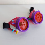 UV Color Change Pink Googles Punk Spikes