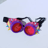 UV Color Change Pink Googles Punk Spikes