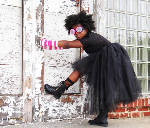 Pink Stripes Arm Warmers - Steampunk-Wolf-Kidz