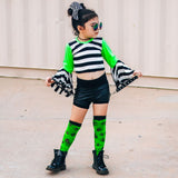 Phantom Punk Shorties in Black Vegan Leather for kids