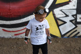 Black with White Gloves  Rockstar Vegan leather Gloves for Kids and Adults