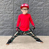 Punk Plaid Skinny Pants for Kids Unisex