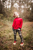 Punk Plaid Skinny Pants for Kids Unisex