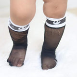 Jack Skull Stripes Mesh Knee High Socks Halloween Skulls for Girls