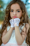 Lace and Pearls Girls Fingerless Gloves - Steampunk-Wolf-Kidz