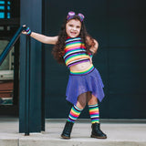 Rainbow Kids Stripe Knee Socks crew socks