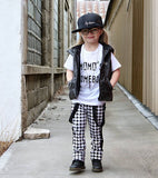 Houndstooth Hipster Leto Pants for boys girls unisex fashion monochrome