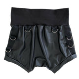 Phantom Punk Shorties in Black Vegan Leather for kids