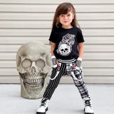 Kids Swagger Pants Punk Bottoms Plaid Black and White Skinny Pants for unisex kids boys girls