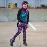 Punk Plaid Skinny Pants for Kids Unisex