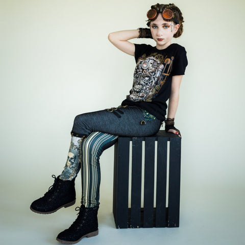 Steampunk Engineer Pants for kids unisex style skinny jeans