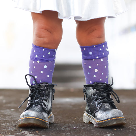 Purple Bling Knee High Socks Baby Toddler Girl