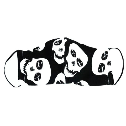 Skulls Black and White Fabric Face Masks