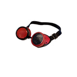 Harley Steampunk Goggles Red Black Harlequin