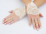 Victorian Lace Fingerless Gloves with Pearls in Cusom Colors and Sizes