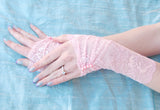 Victorian Lace Fingerless Gloves with Pearls in Cusom Colors and Sizes