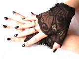 Black Pearl Lace Fingerless Gloves