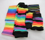 Rainbow Stripe Arm Warmers for Kids - Steampunk-Wolf-Kidz